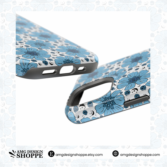 Floral Magnetic Tough Phone Case - Stylish Flower Design, Durable Protection, Gift for Teens, Mothers Day, Summer Vibe, Eco-friendly