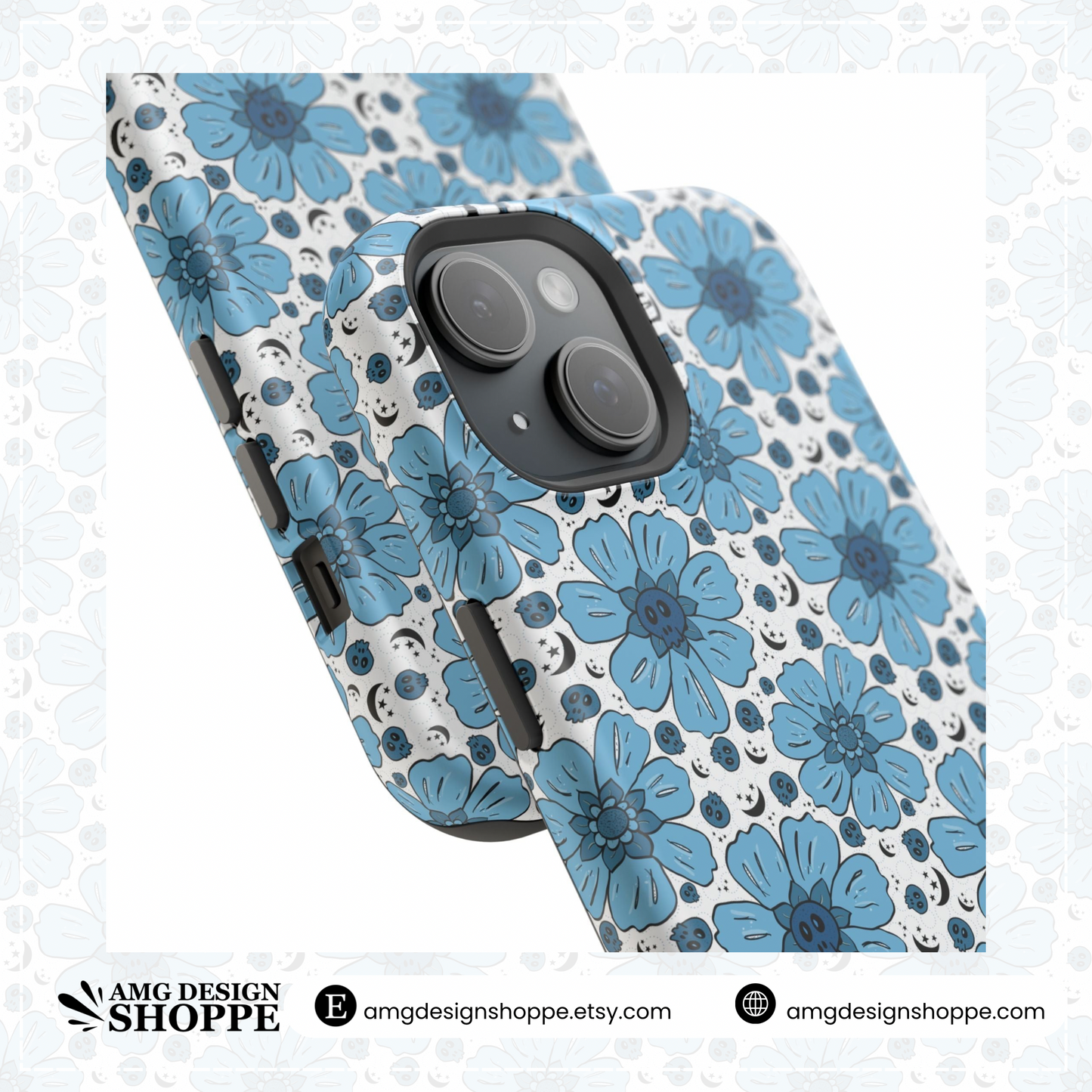 Floral Magnetic Tough Phone Case - Stylish Flower Design, Durable Protection, Gift for Teens, Mothers Day, Summer Vibe, Eco-friendly
