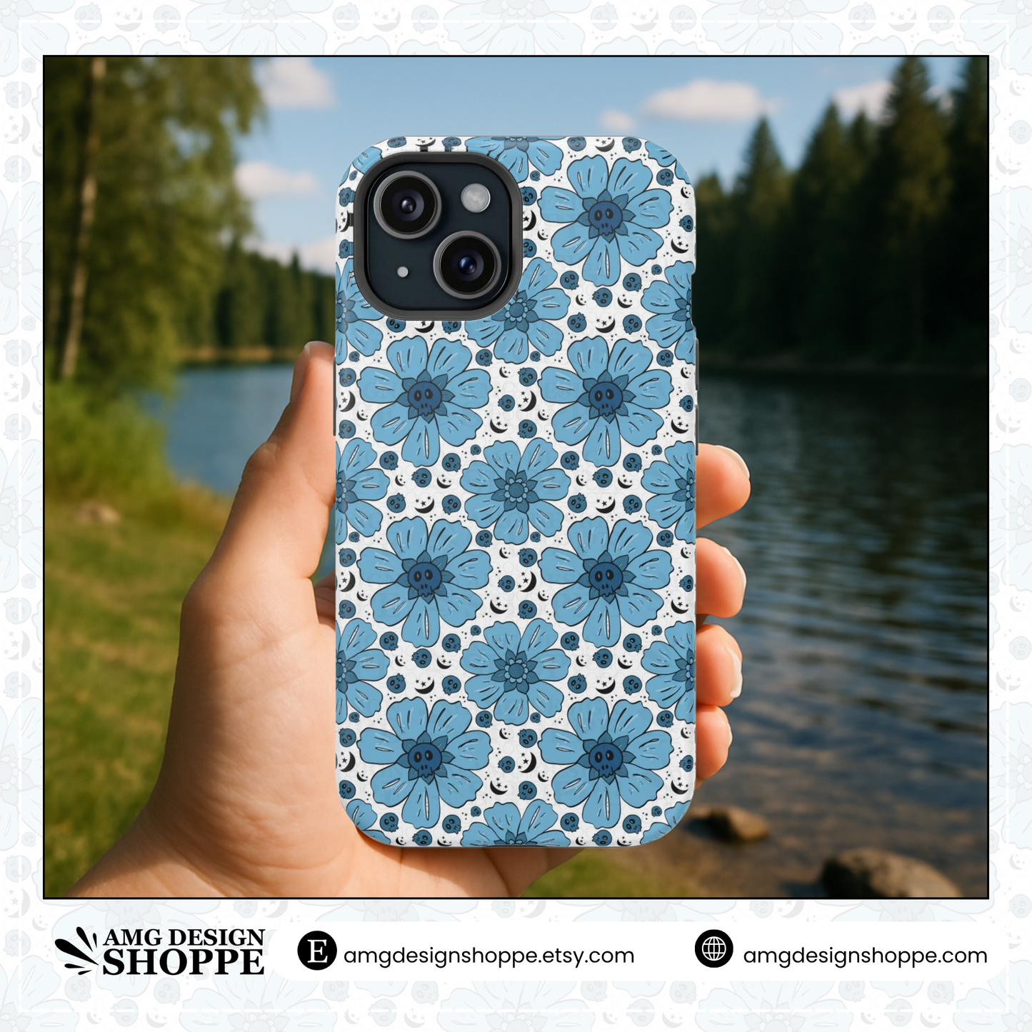 Floral Magnetic Tough Phone Case - Stylish Flower Design, Durable Protection, Gift for Teens, Mothers Day, Summer Vibe, Eco-friendly