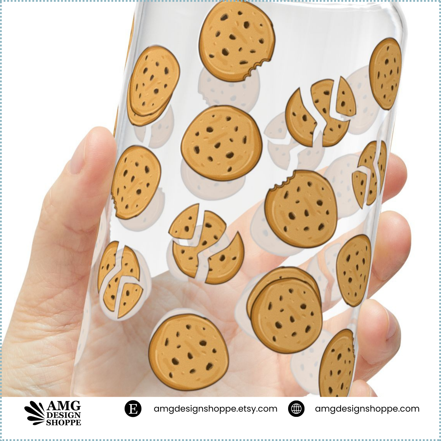 Sipper Glass, 16oz - Chocolate Chip Cookie Baking Themed cup, Baker Gift, Baking Lover Mug, Cookie Baking Party Favor, Kitchen Decor, Gift