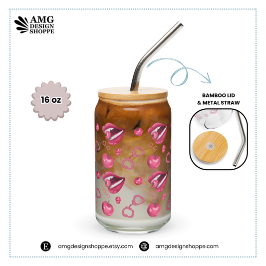 Flirty Cherry Can-shaped glass