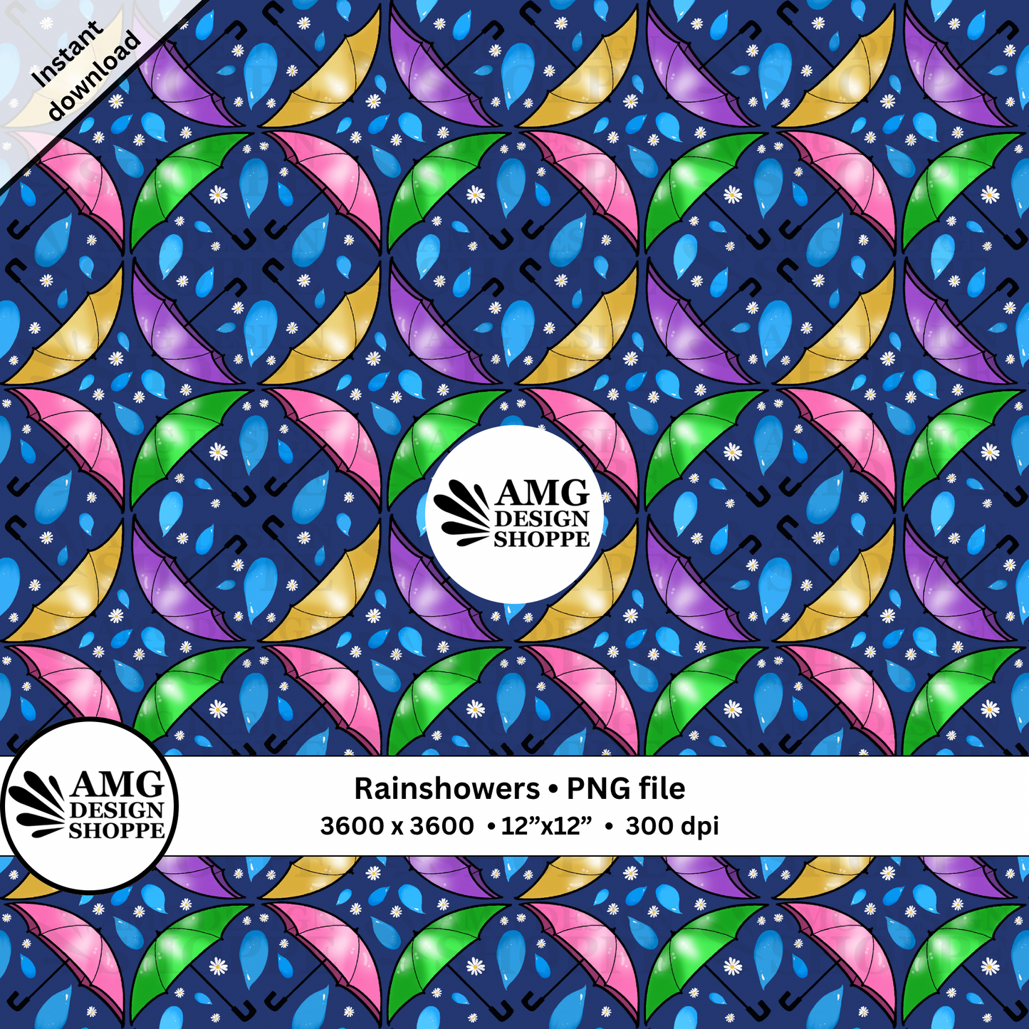 Rain-showers At Night (Surface Pattern Design)