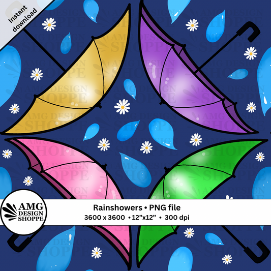 Rain-showers At Night (Surface Pattern Design)