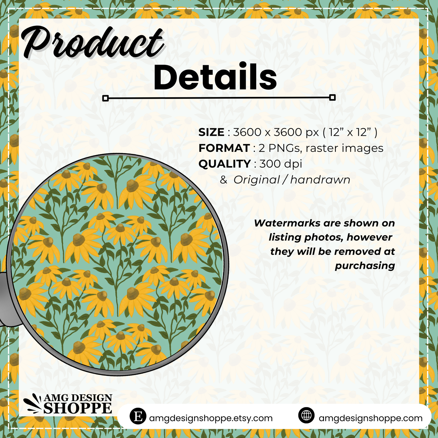 Coneflowers (Surface Pattern Design)