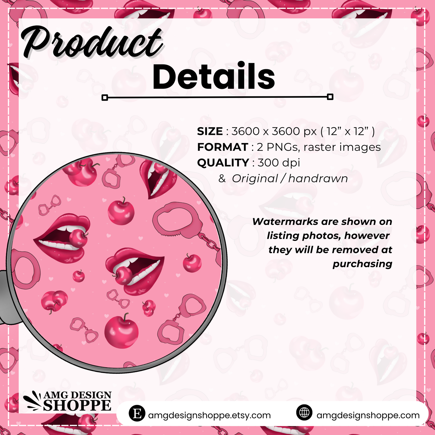 Flirty Cherry Seamless Pattern (Surface Pattern Design)