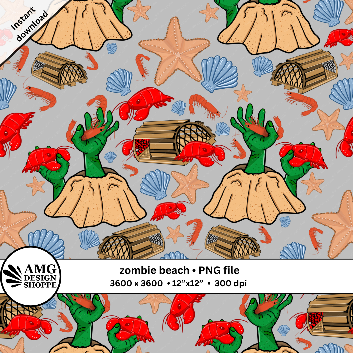 Zombie Undead beach pattern