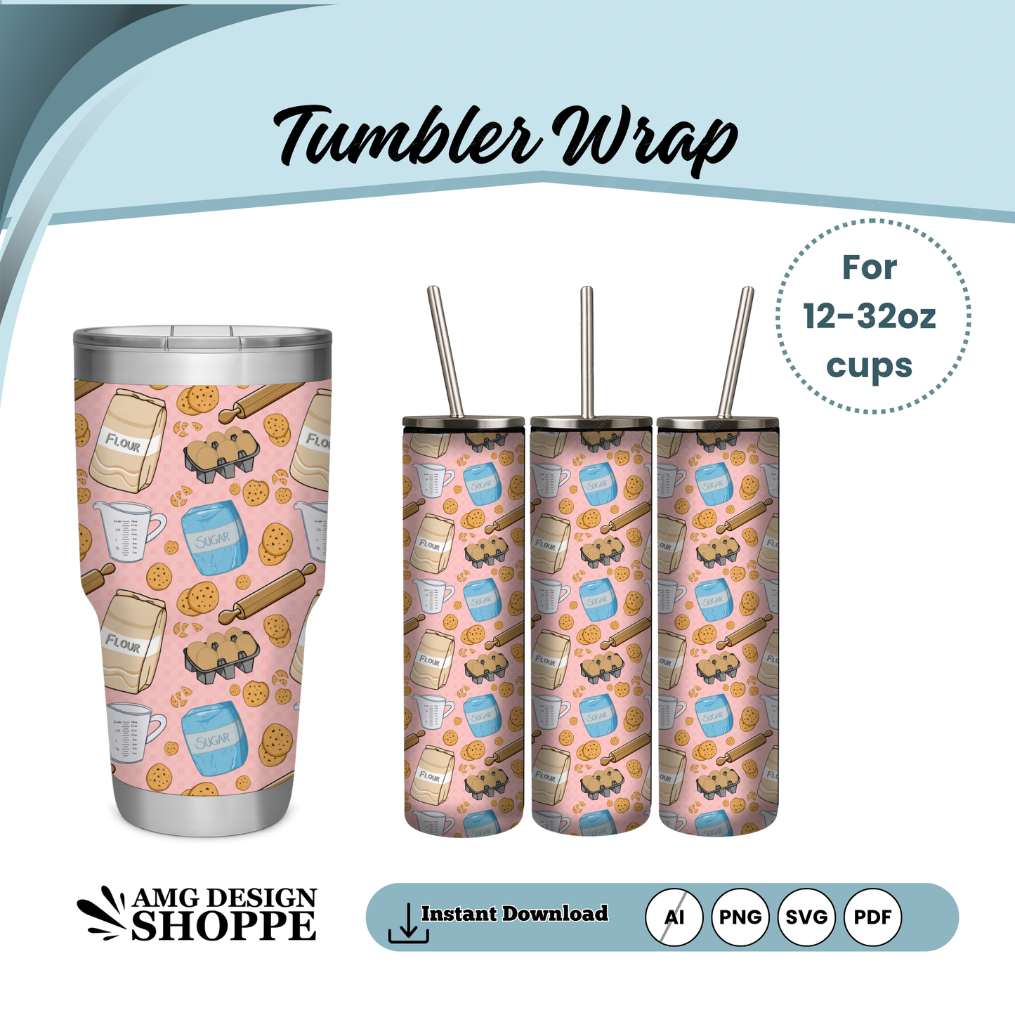Baking Cookies Themed Tumbler Wrap