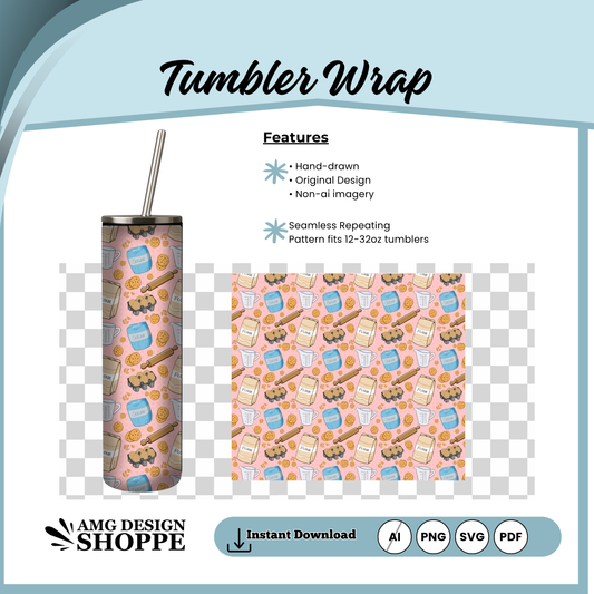 Baking Cookies Themed Tumbler Wrap