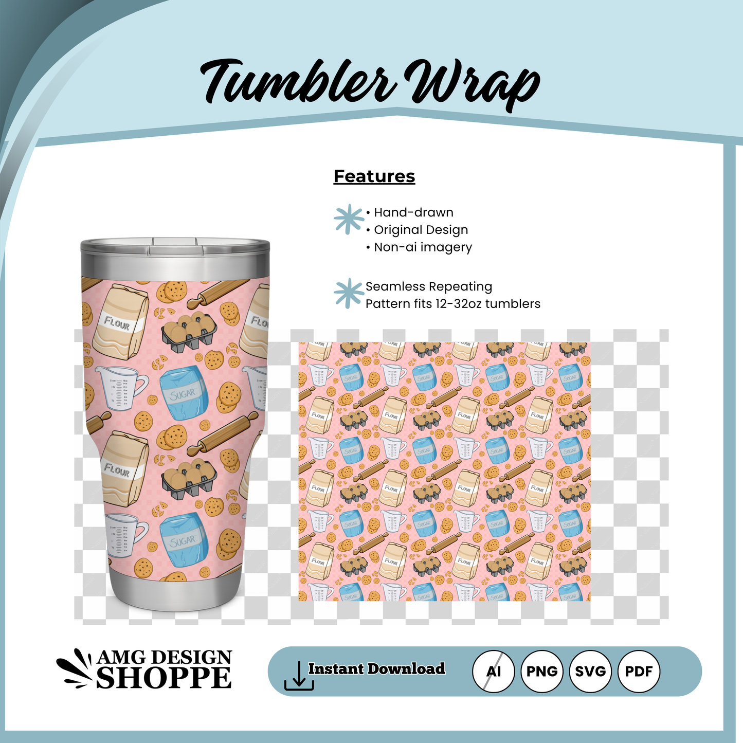 Baking Cookies Themed Tumbler Wrap