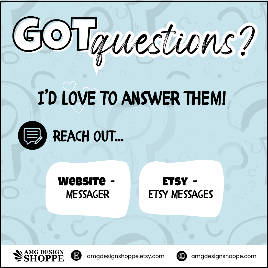 Got questions? I'd love to answer them. REACH OUT to the shop's messaging system.