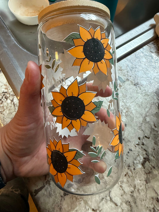 Sunflower (Glass Can Cup)