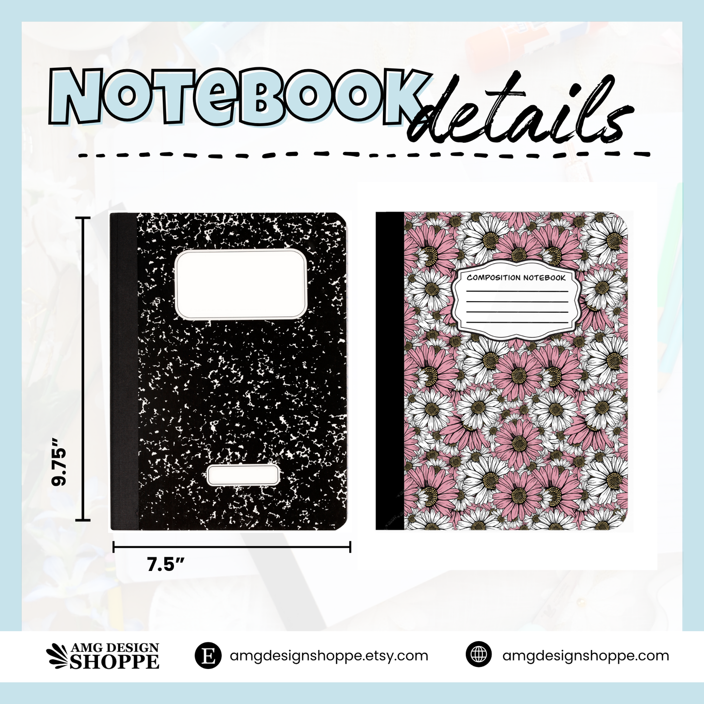 Pink & White Flowers (Composition Notebook)