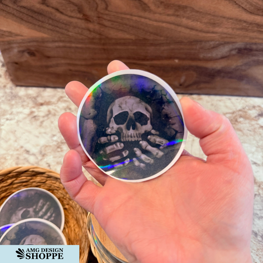Realistic Skull Break Through Wall (Sticker)