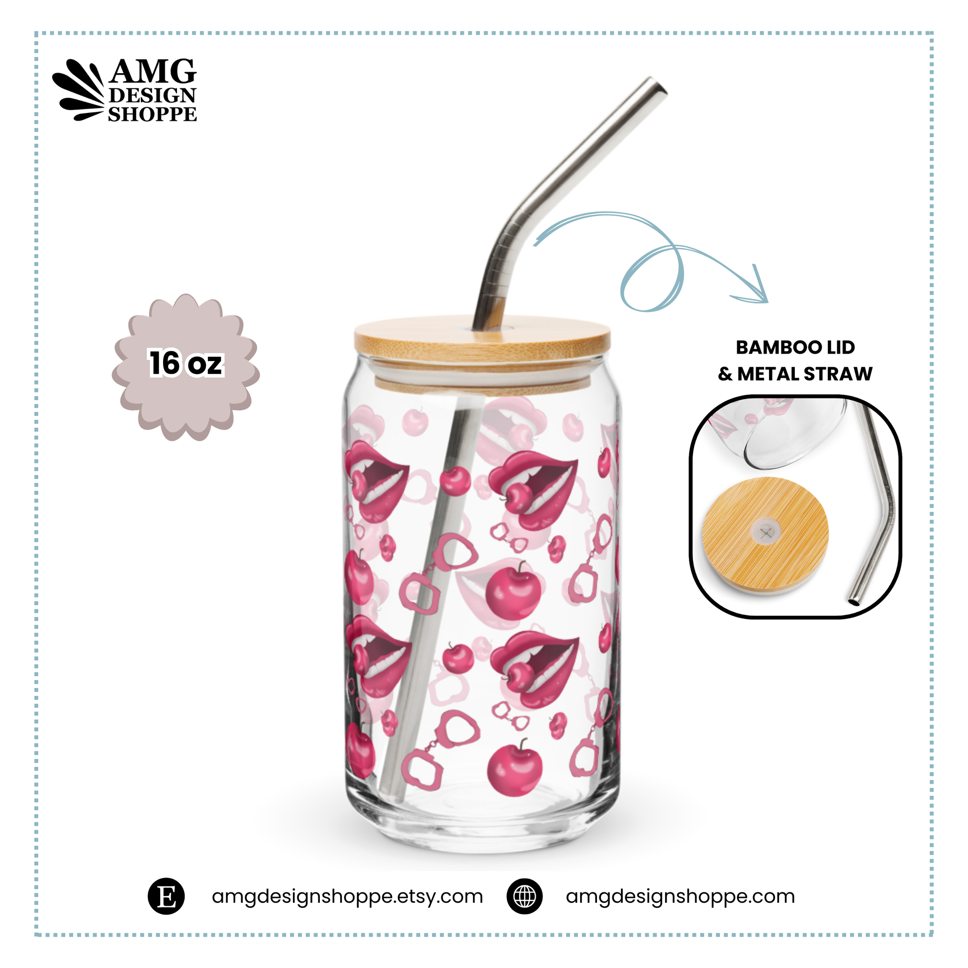 Flirty Cherry Can-shaped glass