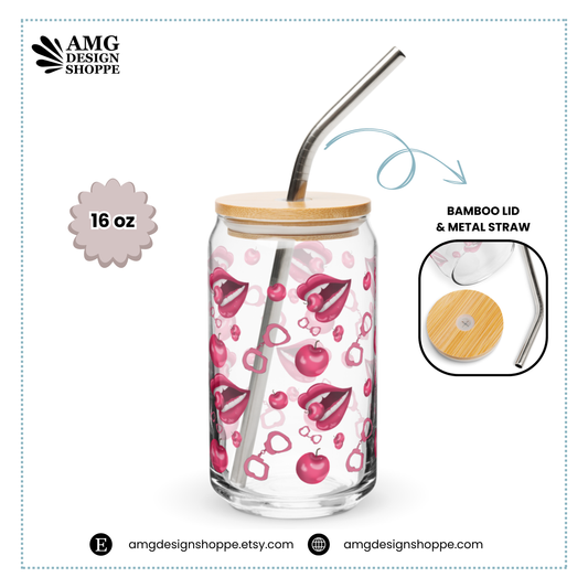 Flirty Cherry Can-shaped glass