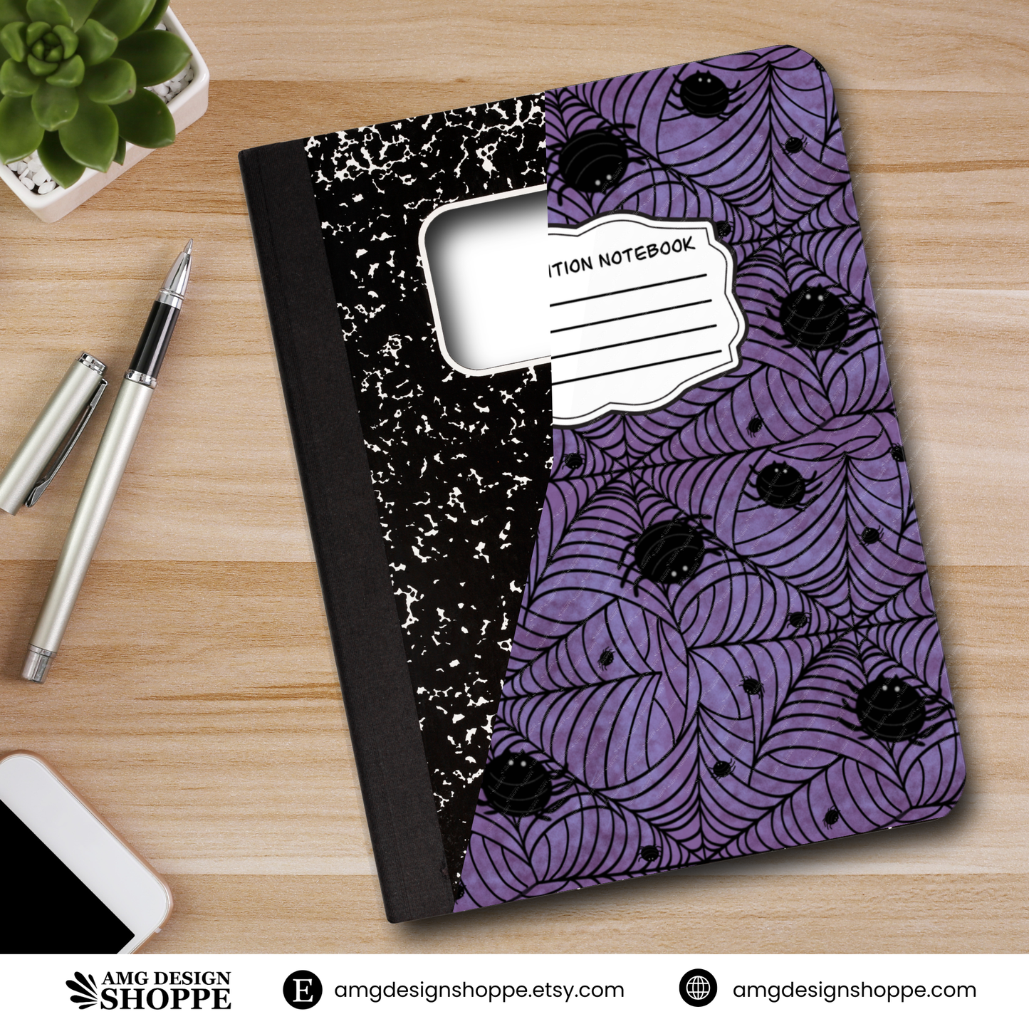 Purple Spider Web (Composition Notebook)