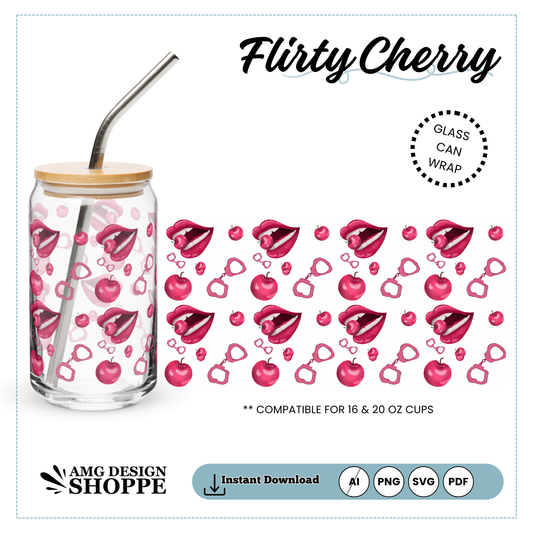 Flirty Cherry - Glass Can Wrap