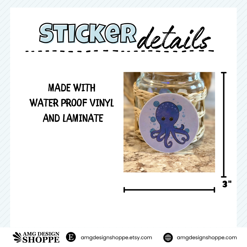 Underwater Octopus  (Sticker)