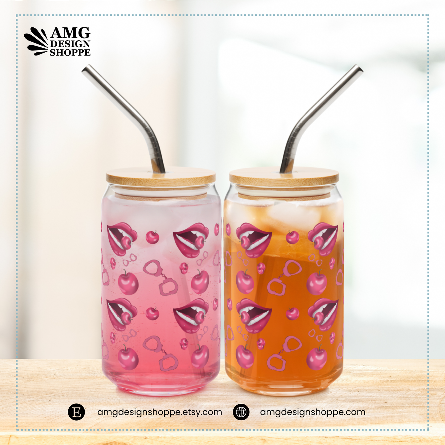 Flirty Cherry Can-shaped glass