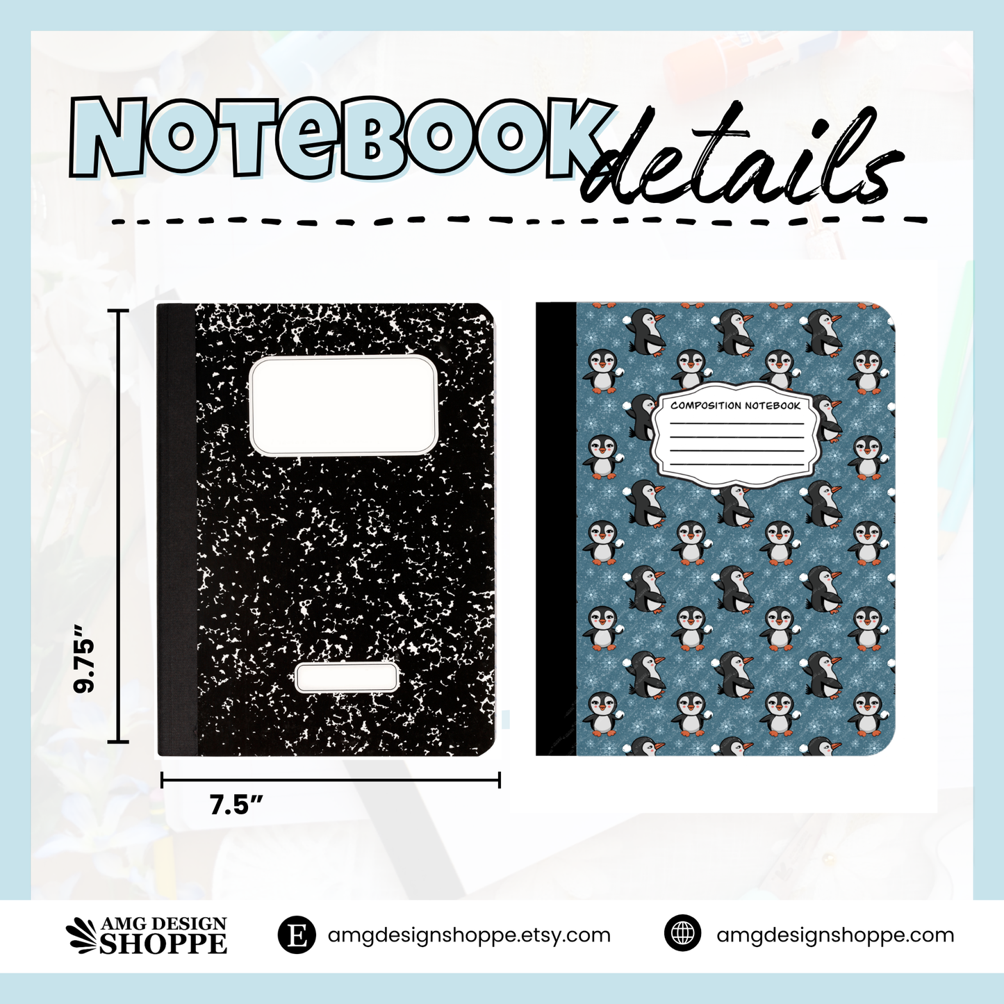Penguin Snowball Fight (Composition Notebook)