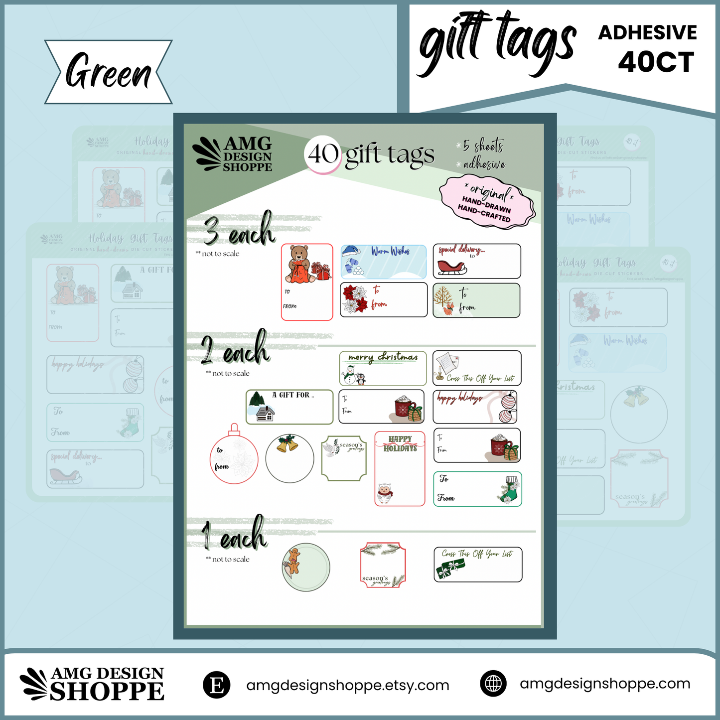 Christmas Gift Tag Sheets - 40ct pack