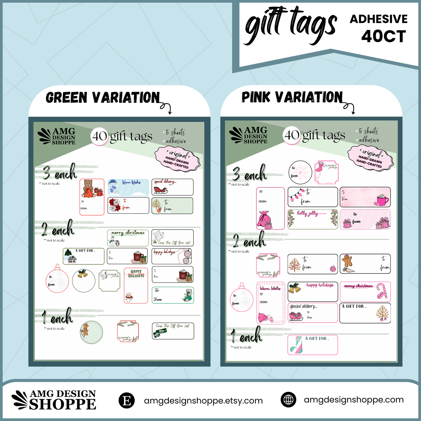 Christmas Gift Tag Sheets - 40ct pack