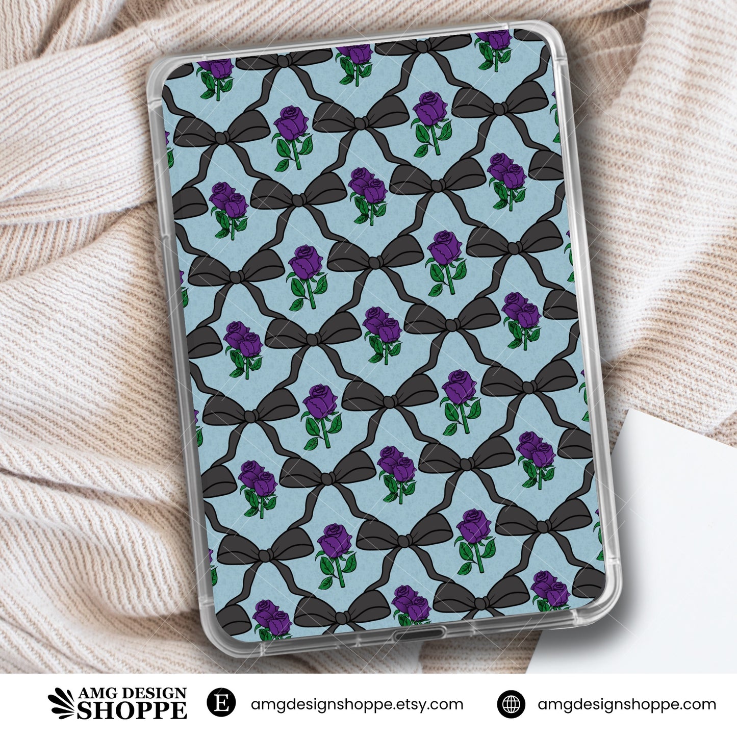 Bows & Purple Roses- Kindle Insert