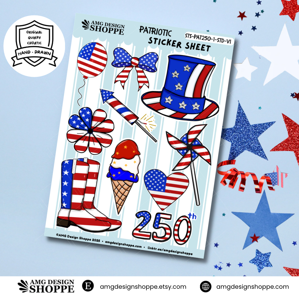 Red, White & Blue US Summertime (Sticker Sheet)