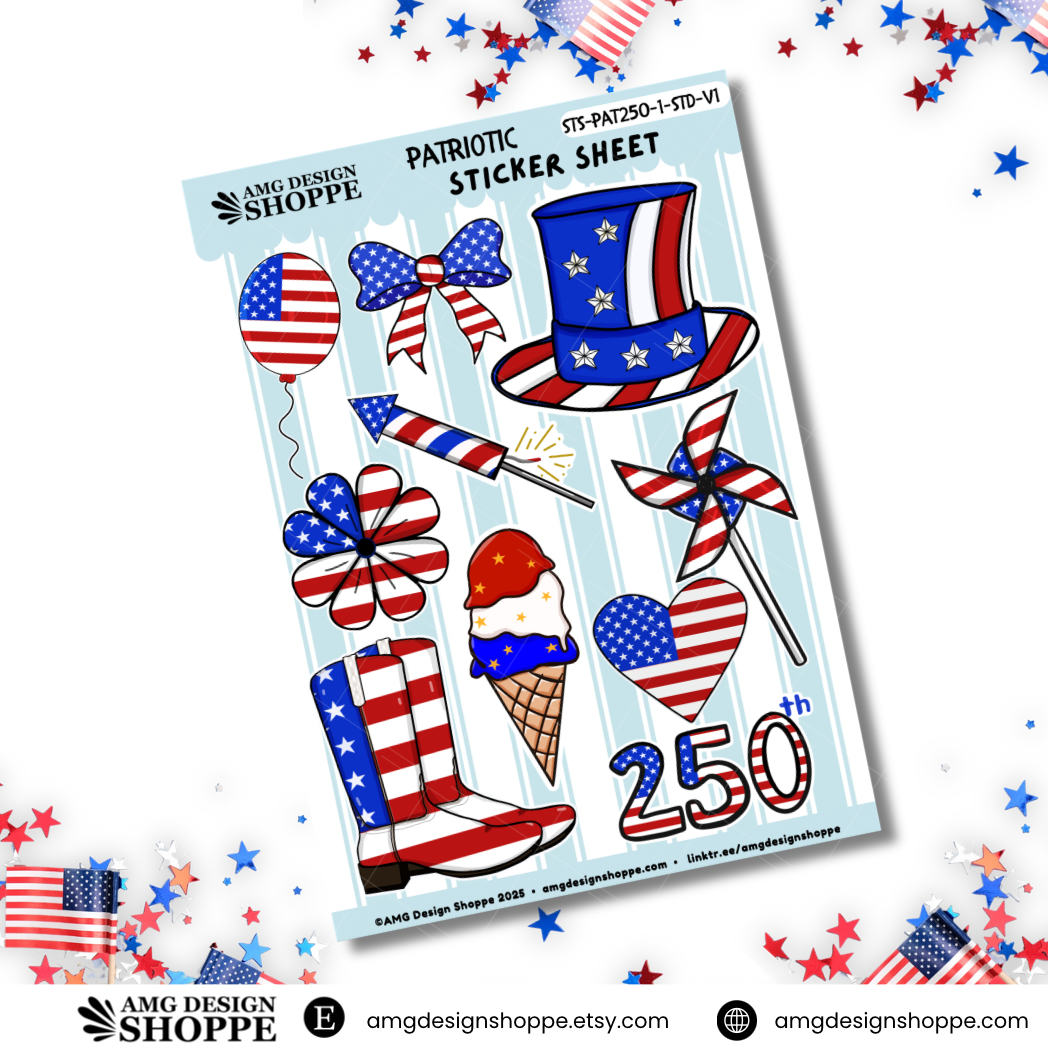 Red, White & Blue US Summertime (Sticker Sheet)