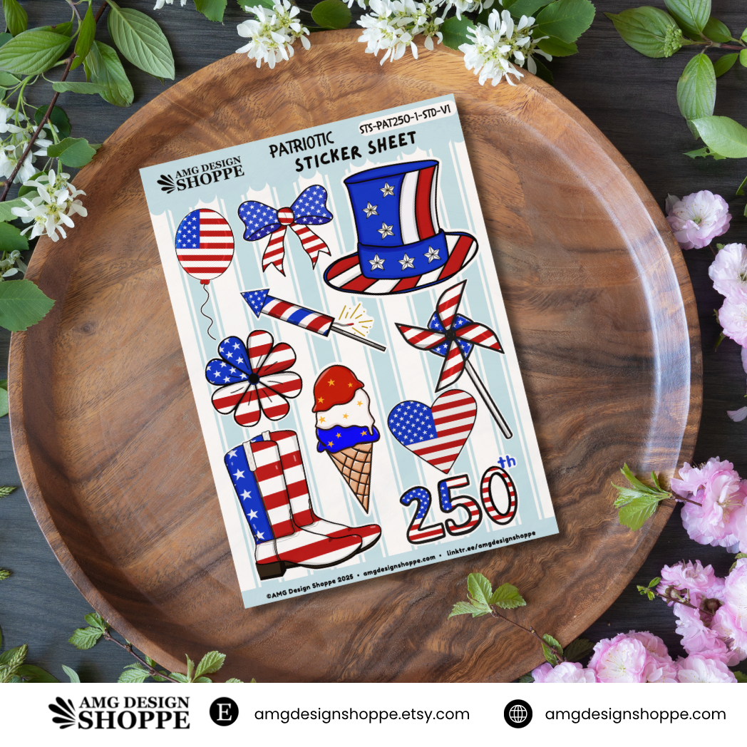 Red, White & Blue US Summertime (Sticker Sheet)