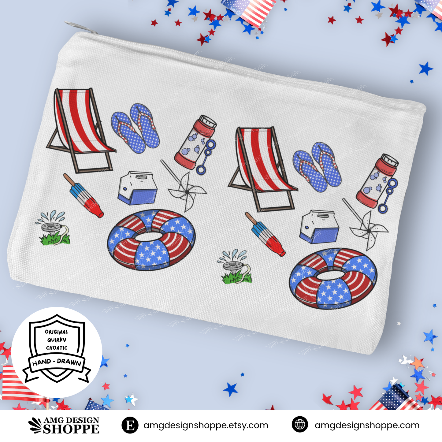 Patriotic Zip up Pouch