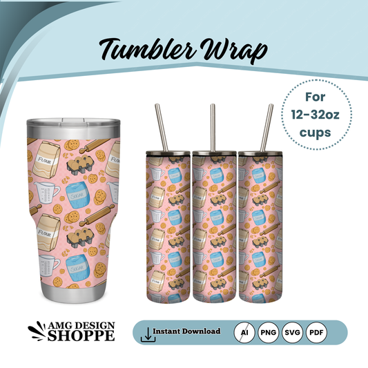 Baking Cookies Themed Tumbler Wrap