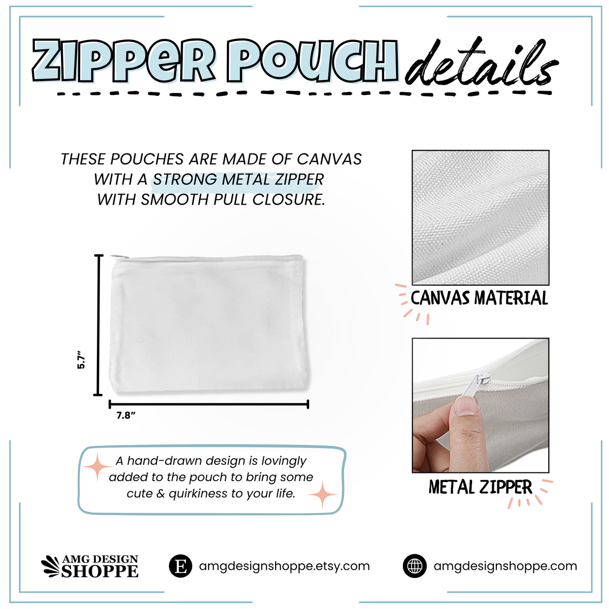 Pink Bow Zip Pouch